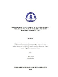 IMPLEMENTASI E-GOVERNMENT DI DINAS PENANAMAN MODAL DAN PELAYANAN TERPADU SATU PINTU KABUPATEN PANDEGLANG