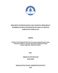 IMPLEMENTASI PROGRAM KELUARGA HARAPAN (PKH) BIDANG PENDIDIKAN DI DESA KUPAHANDAP KECAMATAN CIMANUK