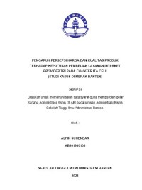 PENGARUH PERSEPSI HARGA DAN KUALITAS PRODUK TERHADAP KEPUTUSAN PEMBELIAN LAYANAN INTERNET PROVIDER TRI PADA COUNTER ITA CELL (STUDI KASUS DI MERAK BANTEN)