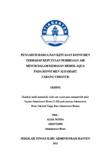 PENGARUH HARGA DAN KEPUASAN KONSUMEN TERHADAP KEPUTUSAN PEMBELIAN AIR MINERAL DALAM KEMASAN MEREK AQUA PADA KONSUMEN ALFAMART CABANG CIMANUK