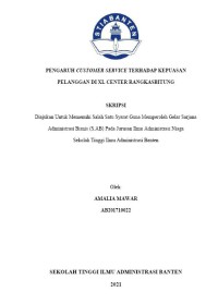 PENGARUH CUSTOMER SERVICE TERHADAP KEPUASAN PELANGGAN DI XL CENTER RANGKASBITUNG