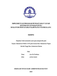 Implementasi Program Pendaftaran Tanah Sistematis Lengkap (PTSL) di Kantor Pertanahan Kabupaten Pandeglang