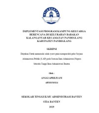 IMPLEMENTASI PROGRAM KAMPUNG KELUARGA BERENCANA DI KELURAHAN BABAKAN KALANGANYAR KECAMATAN PANDEGLANG KABUPATEN PANDEGLANG