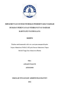 IMPLEMENTASI SISTEM INFORMASI PEMERINTAHAN DAERAH DI BADAN PERENCANAAN PEMBANGUNAN DAERAH KABUPATEN PANDEGLANG