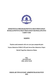 EFEKTIVITAS PROGRAM PENYULUHAN PERTANIAN DI BALAI PENYULUHAN PERTANIAN MANDALAWANGI TAHUN 2020