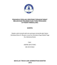 PENGARUH PERILAKU RENTENIR TERHADAP MINAT MELAKUKAN PINJAMAN OLEH PARA PEDAGANG DI PASAR PANDEGLANG