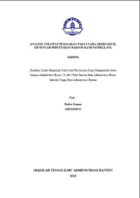 Image of ANALISIS STARTEGI PEMASARAN PADA USAHA MIKRO KECIL MEMENGAH PERCETAKAN RADJAWALI DI PANDEGLANG