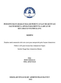 PERSEPSI MASYARAKAT DALAM PERENCANAAN REAKTIVASI JALUR KERETA API RANGKASBITUNG-LABUAN DI KECAMATAN PANDEGLANG