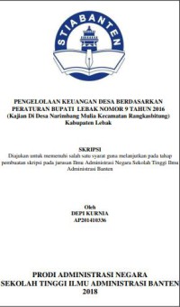 PENGELOLAAN KEUANGAN DESA BERDASARKAN PERATURAN BUPATI LEBAK NOMOR 9 TAHUN 2016 (Kajian Di Desa Narimbang Mulia Kecamatan Rangkasbitung)Kabupaten Lebak