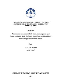 PENGARUH PERTUMBUHAN UMKM TERHADAP PERTUMBUHAN EKONOMI DI KABUPATEN PANDEGLANG