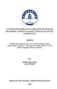 ANALISIS PENGEMBANGAN USAHA MINYAK NILAM DI KRLOMPOK TANI HUTAN MUKTI TANI KALENGANYAR - PANDEGLANG