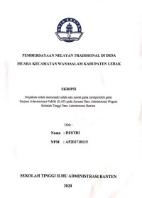 PEMBERDAYAAN NELAYAN TRADISIONAL DI DESA MUARA KECAMATAN WANASALAM KABUPATEN LEBAK