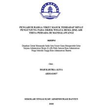 Pengaruh Harga Tiket Masuk Terhadap Minat Pengunjung Pada Objek Wisata DEMA (DM) Air Tirta Persada Di Mandalawangi