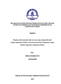 PELAKSANAAN PENGAWASAN PERPANJANGAN IZIN TRAYEK ANGKUTAN PERKOTAAN OLEH DINAS PERHUBUNGAN KABUPATEN LEBAK