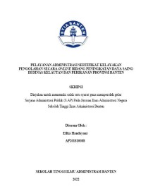 PELAYANAN ADMINISTRASI SERTIFIKAT KELAYAKAN PENGOLAH SECARA ONLINE BIDANG PENINGKATAN DAYA SAING DI DINAS KELAUTAN DAN PERIKANAN PROVINSI BANTEN