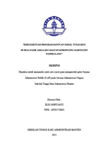 IMPLEMENTASI PROGRAM BANTUAN SOSIAL TUNAI (BST) DI DESA PASIR JAKSA KECAMATAN KORONCONG KABUPATEN PANDEGLANG