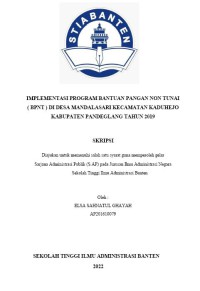 IMPELEMNTASI PROGRAM BANTUAN PANGAN NON TUNAI (BPNT) DI DESA MANDALASARI KECAMATAN KADUHEJO KABUPATEN PANDEGLANG TAHUN 2019