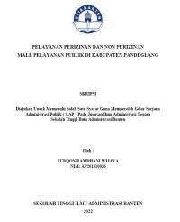 PELAYANAN PERIZINAN DAN NON PERIZINAN MALL PELAYANAN PUBLIK DI KABUPATEN PANDEGLANG
