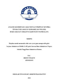 ANALISIS KORDINASI CAMAT DENGAN MUSPIKA TINGKAT KECAMATAN (KORAMIL DAN POLSEK) DI KECAMATAN CIBALIUNG KABUPATEN PANDEGLANG