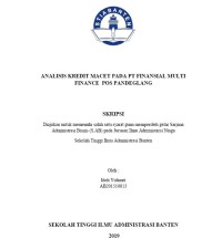 ANALISIS KREDIT MACET PADA PT FINANSIAL MULTI FINANCE POS PANDEGLANG