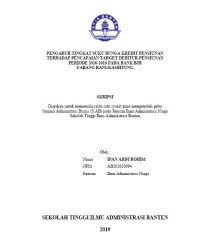 PENGARUH TINGKAT SUKU BUNGA KREDIT PENSIUNAN TERHADAP PENCAPAIAN TARGET DEBITUR PENSIUNAN PERIODE 2016 - 2018 PADA BANK BJB CABANG RANGKASBITUNG