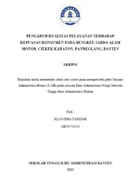 PENGARUH KUALITAS PELAYANAN TERHADAP KEPUASAN KONSUMEN PADA BENGKEL SABDA ALAM MOTOR, CIEKEK KARATON, PANDEGLANG, BANTEN