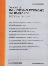 JOURNAL OF INDONESIAN ECONOMY AND BUSINESS