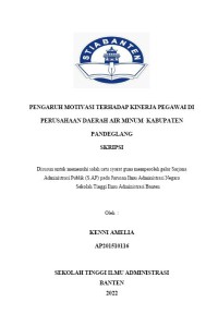 PENGARUH MOTIVASI TERHADAP KINERJA PEGAWAI PERUSAHAAN DAERAH AIR MINUM KABUPATEN PANDEGLANG
