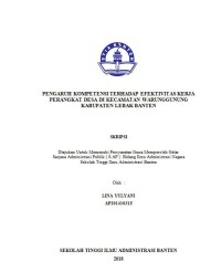 PENGARUH KOMPETENSI TERHADAP EFEKTIVITAS KERJA PERANGKAT DESA DI KECAMATAN WARUNGGUNUNG KABUPATEN LEBAK BANTEN