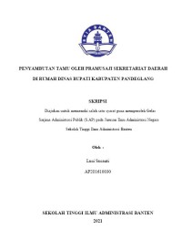 PENYAMBUTAN TAMU OLEH PRAMUSAJI SEKRETARIAT DAERAH DI RUMAH DINAS BUPATI KABUPATEN PANDEGLANG