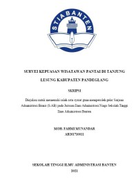 Survei Kepuasan Wisatawan Pantai di Tanjung Lesung Kabupaten Pandeglang