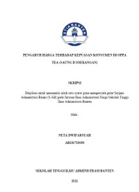 PENGARUH HARGA TERHADAP KEPUASAN KONSUMEN DI OPPA TEA (SAUNG D'JOERANGAN)