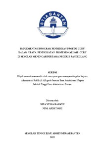IMPLEMENTASI PROGRAM PENDIDIKAN PROFESI GURU DALAM UPAYA PENINGKATAN PROFESIONALISME GURU DI SEKOLAH MENENGAH PERTAMA NEGARI 3 PANDEGLANG