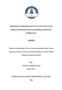 IMPLEMENTASI PROGRAM BANTUAN PANGAN NON TUNAI DI DESA CIPUTRI KECAMATAN KADUHEJO KABUPATEN PANDEGLANG