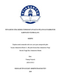 PENGARUH CITRA MEREK TERHADAP LOYALITAS PELANGGAN RABBANI DI KABUPATEN PANDEGLANG