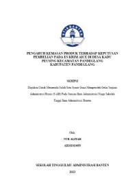 PENGARUH KEMASAN PRODUK TERHADAP KEPUTUSAN PEMBELIAAN ES KRIM AICE DIDESA KADU PEUSING KECAMATAN PANDEGLANG KABUPATEN PANDEGLANG
