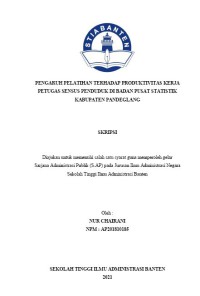 PENGARUH PELATIHAN TERHADAP PRODUKTIVITAS KERJA PETUGAS SENSUS PENDUDUK DI BADAN PUSAT STATISTIK KABUPATEN PANDEGLANG