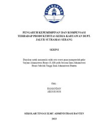 PENGARUH KEPEMIMPINAN DAN KOMPETENSI TERHADAP PRODUKTIVITAS KERJA KARYAWAN DI PT. JALUR SUTRAMAS SERANG