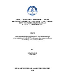 Tingkat Partisipasi Masyarakat Dalam Pengelolaan Sampah di Wilayah Pesisir Pantai Desa Teluk Kecamatan Labuan Kabupaten Pandeglang