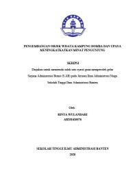 PENGEMBANGAN OBJEK WISATA KAMPUNG DOMBA DAN UPAYA MENINGKATKATKAN MINAT PENGUNJUNG