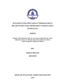 PENGARUH CITRA PERUSAHAAN TERHADAP MINAT BELI KONSUMEN PADA MINIMARKET WAROENG KITA PANDEGLANG