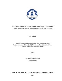 ANALISIS STRATEGI PENGEMBANGAN USAHA PENJUALAN MOBIL BEKAS PADA CV. ARGA PUTRA PRATAMA MOTOR