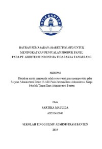 BAURAN PEMASARAN (MARKETING MIX) UNTUK MENINGKATKAN PENJUALAN PRODUK PANEL PADA PT. GRIDTECH INDONESIA TIGARAKSA TANGGERANG