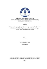 INDEKS KEPUASAN MASYARAKAT DALAM PEMBUATAN SURAT IZIN MENGEMUDI (SIM) DI POLRES PANDEGLANG