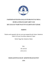 PARTISIPASI PEMUDA DALAM PEMBANGUNAN DESA DI DESA SINDANGSARI TAHUN 2018 KECAMATAN WARUNGGUNUNG KABUPATEN LEBAK