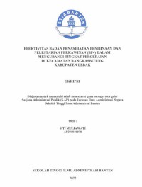 EFEKTIFITAS BADAN PENASIHATAN PEMBINAAN DAN PELESTARIAN PERKAWINAN (BP4) DALAM MENGURANGI TINGKAT PERCERAIAN DIKECAMATAN RANGKAS BITUNG KABUPATEN LEBAK