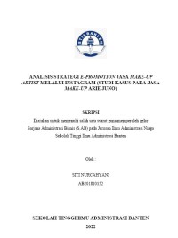 ANALISIS STRATEGI E-PROMOTION JASA MAKE-UP ARTIST MELALUI INSTAGRAM (STUDI KASUS PADA JASA MAKE-UP ARIE JUNO DI PANDEGLANG)