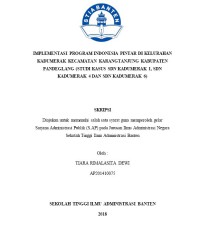 IMPLEMENTASI PROGRAM INDONESIA PINTAR DI KELURAHAN KADUMERAK KECAMATAN KARANGTANJUNG KABUPATEN PANDEGLANG (STUDI KASUS SDN KADUMERAK 1, SDN KADUMERAK 4 DAN SDN KADUMERAK 6)