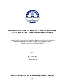 PENGARUH KUALITAS PELAYANAN TERHADAP KEPUASAN KONSUMEN GOJEK DI KECAMATAN PANDEGLANG