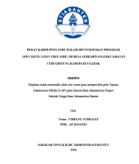 PERAN KADER POSYANDU DALAM MENSUKSESKAN PROGRAM OPEN DEFECATION FREE (ODF ) DI DESA SERKARWANGI KECAMATAN  CURUGBITUNG KABUPATEN LEBAK